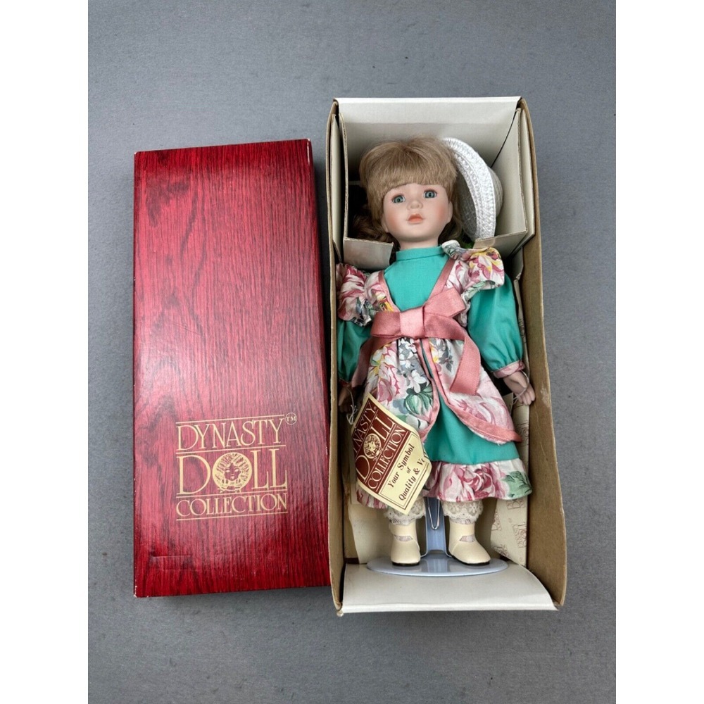 NOS! Dynasty Doll Collection Porcelain Wendy Doll With Stand 14" Vintage